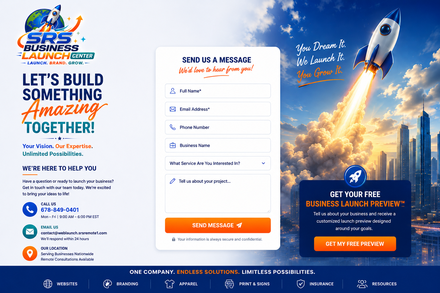 Contact SRS Business Launch Center